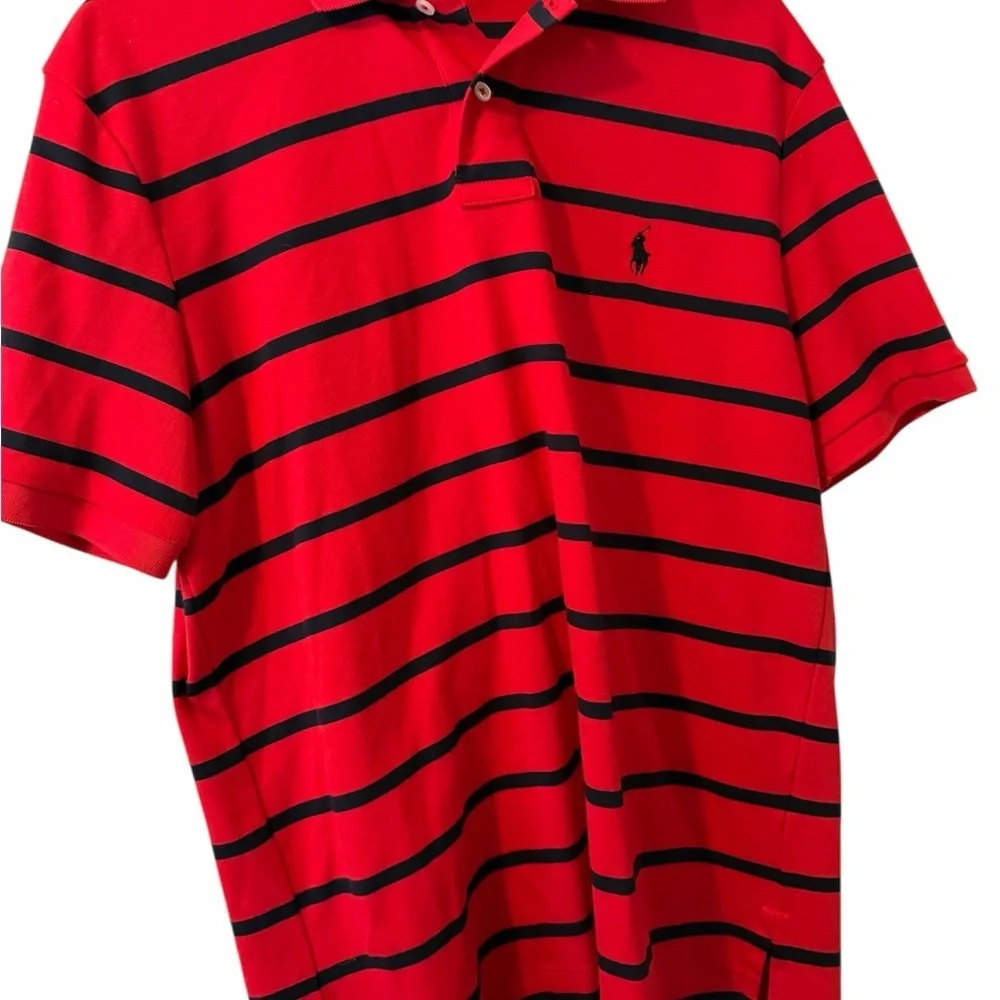 NWOT Ralph Lauren Polo Red Navy Striped Size Medium Shirt